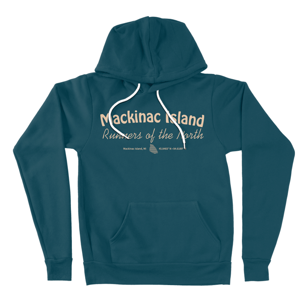 Mackinac Island 'Runners of the North' Hooded Sweatshirt Dark Turkouise