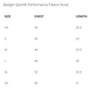 Badger Sport Unisex Performance Fleece Hood Black/Red - Bobcats 23 - Bauman's Running & Walking Shop