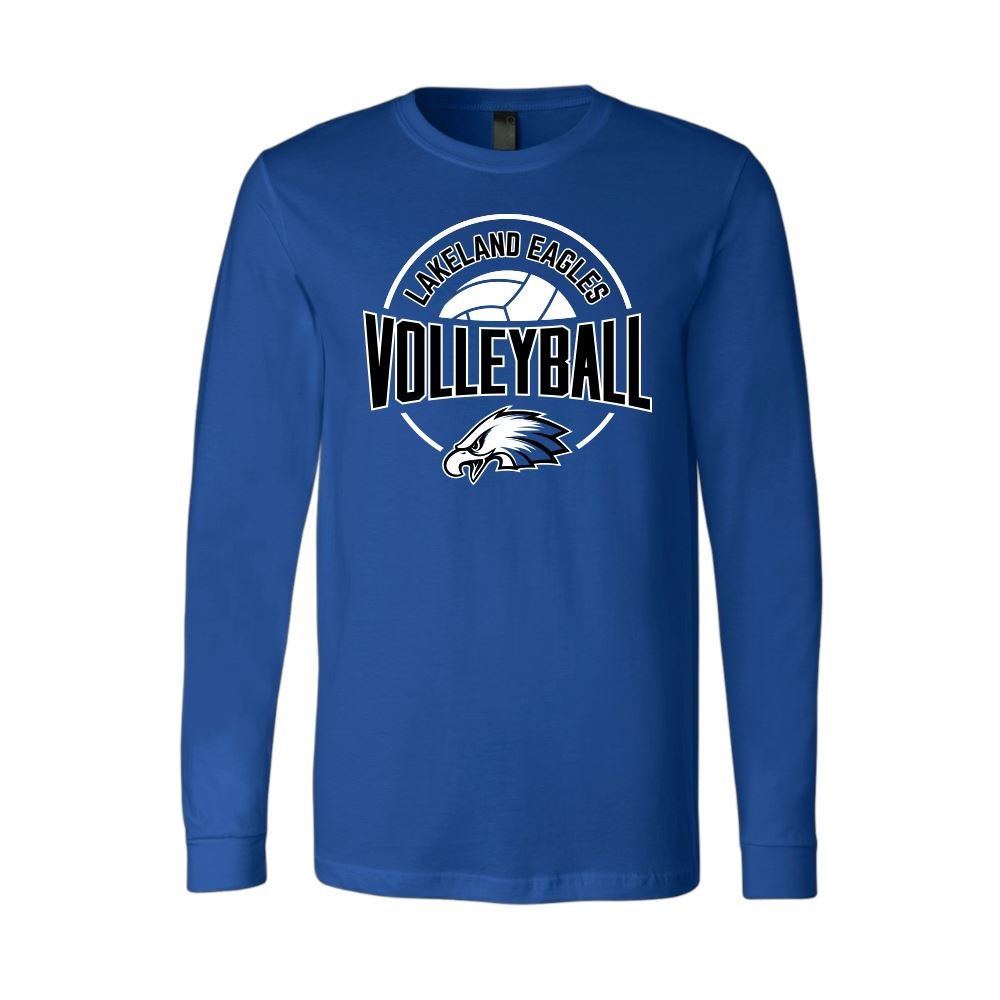 BELLA+CANVAS Unisex "Lakeland Volleyball" Long Sleeve Jersey Tee - Bauman's Running & Walking Shop