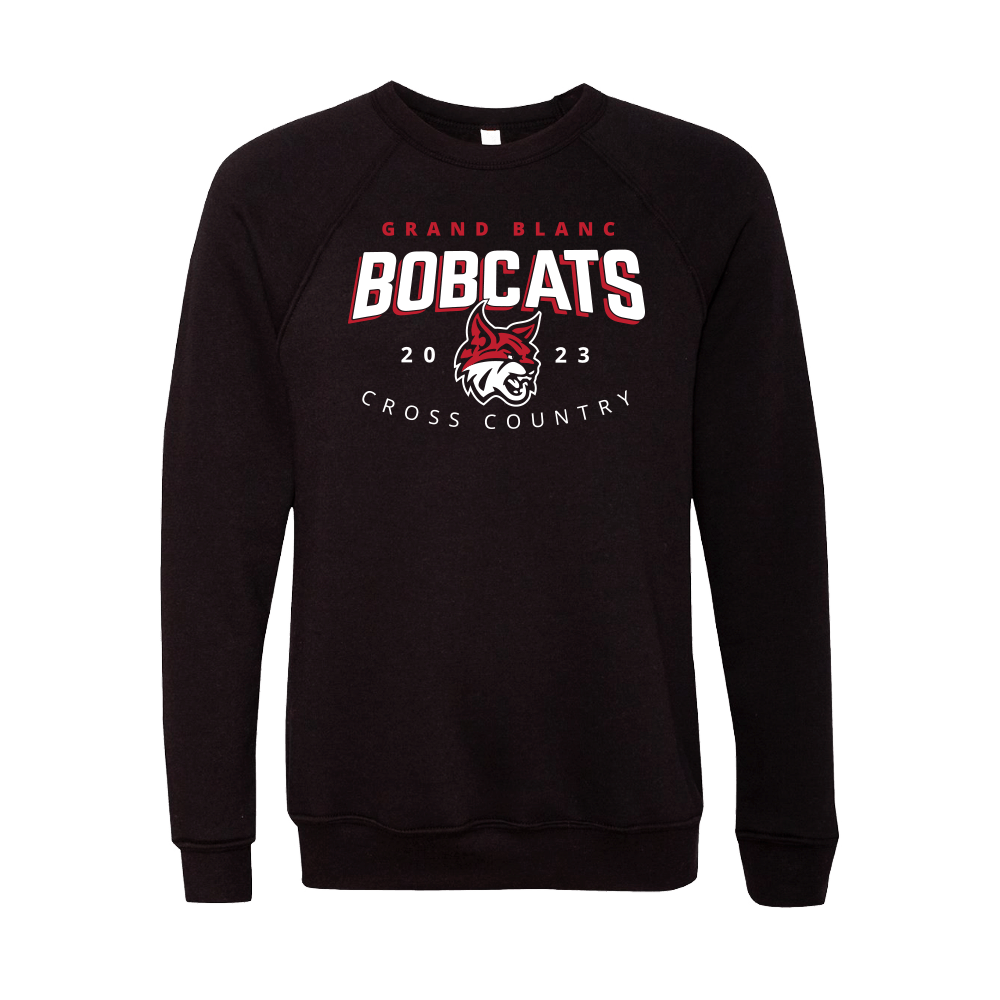 BELLA+CANVAS Unisex Sponge Fleece Raglan Sweatshirt - BOBCATS 2023 - Bauman's Running & Walking Shop