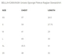 LFXC - BELLA+CANVAS Unisex Sponge Fleece Raglan Sweatshirt - BDXC23 - Bauman's Running & Walking Shop