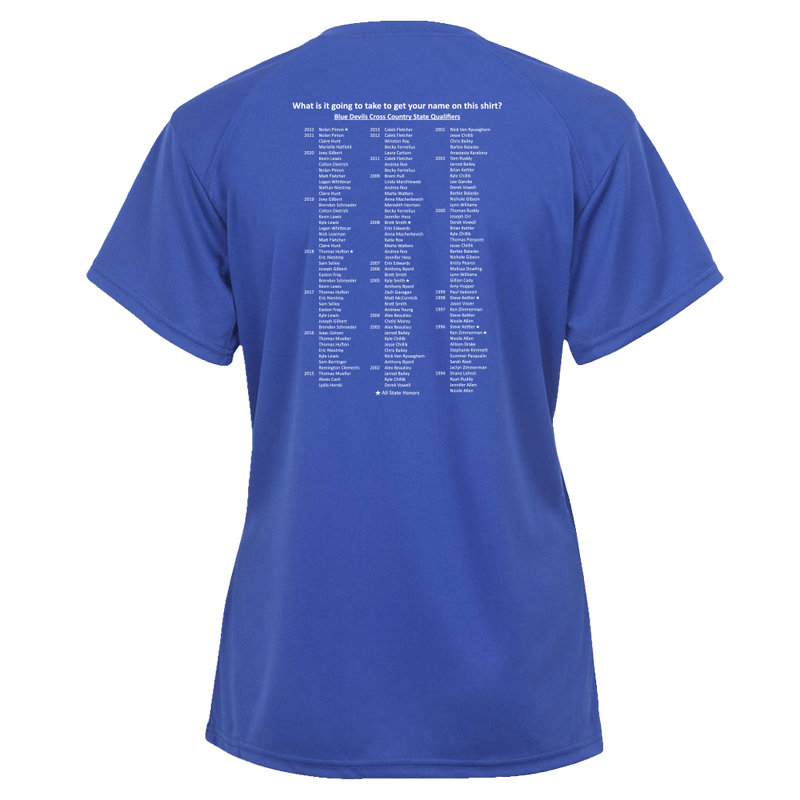 LFXC - Women's B-Core Short Sleeve Tee - Blue Devils XC - Bauman's Running & Walking Shop