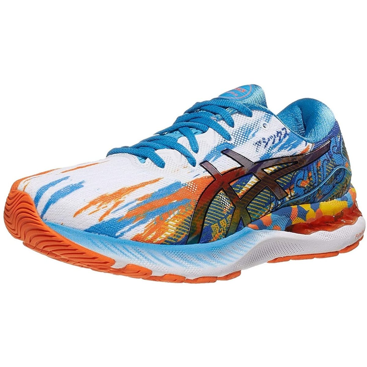 Men's ASICS Gel-Nimbus 23 (Digital Aqua/Marigold Orange) - Bauman's Running & Walking Shop