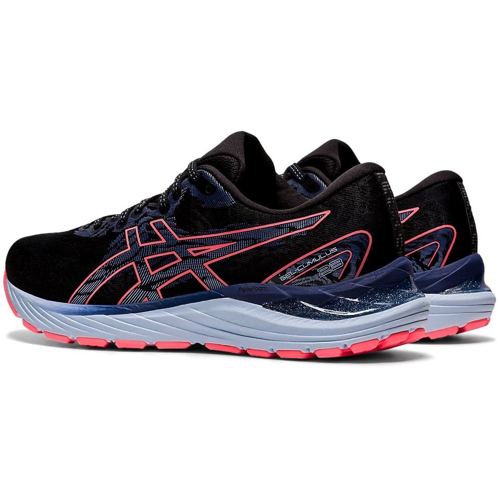 Women's ASICS GEL-CUMULUS 23 (Black/Blazing Coral) - Bauman's Running & Walking Shop