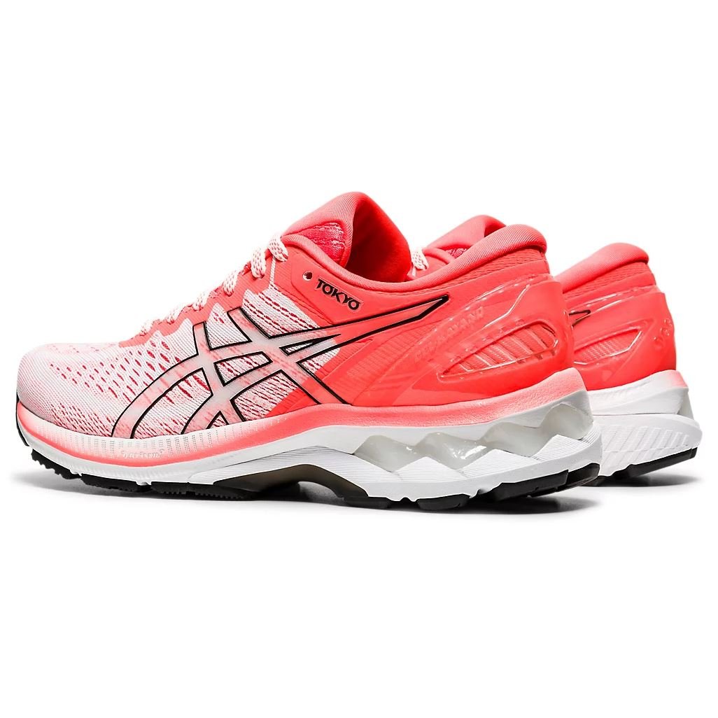 Women's ASICS Gel-Kayano 27 Tokyo (White/Sunrise Red) - Bauman's Running & Walking Shop