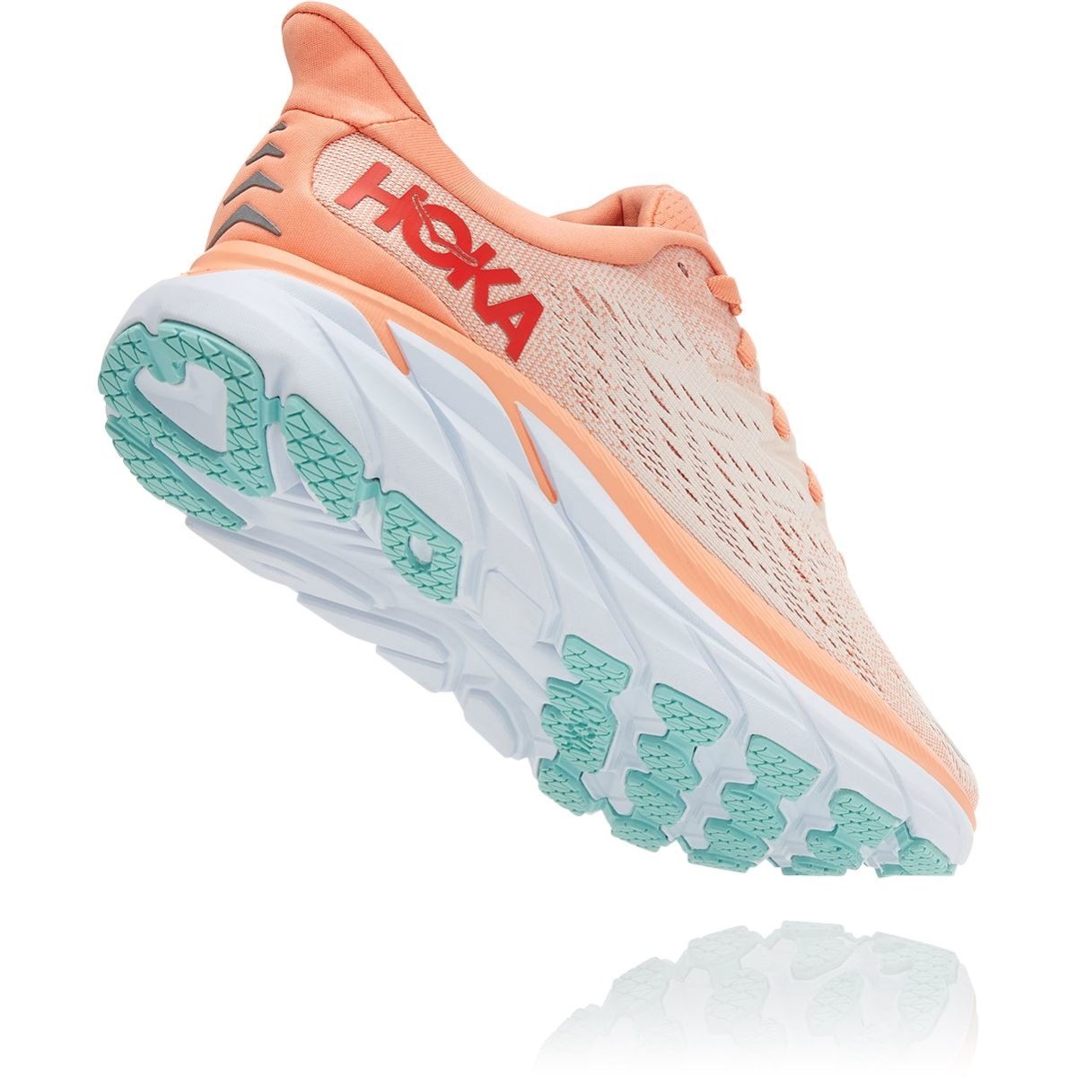 Women's Hoka ONE ONE Clifton 8 (Cantaloupe/Silver Peony) - Bauman's Running & Walking Shop