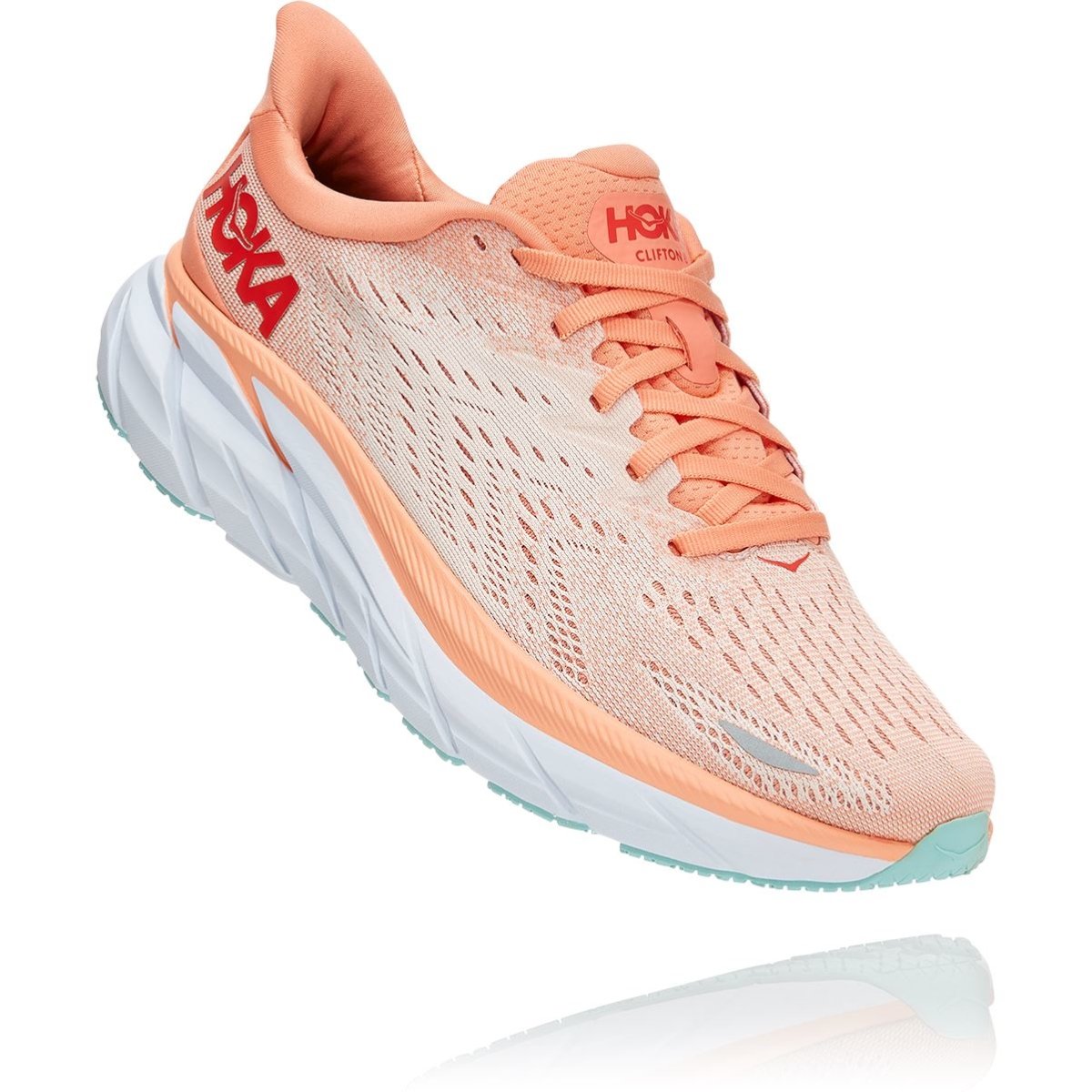 Women's Hoka ONE ONE Clifton 8 (Cantaloupe/Silver Peony) - Bauman's Running & Walking Shop