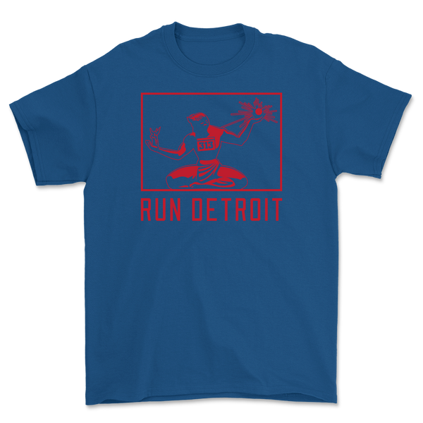 Run Detroit T-Shirt Red and Blue
