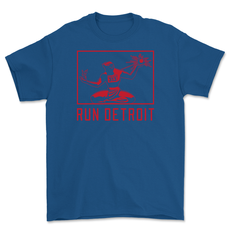 Run Detroit T-Shirt Red and Blue