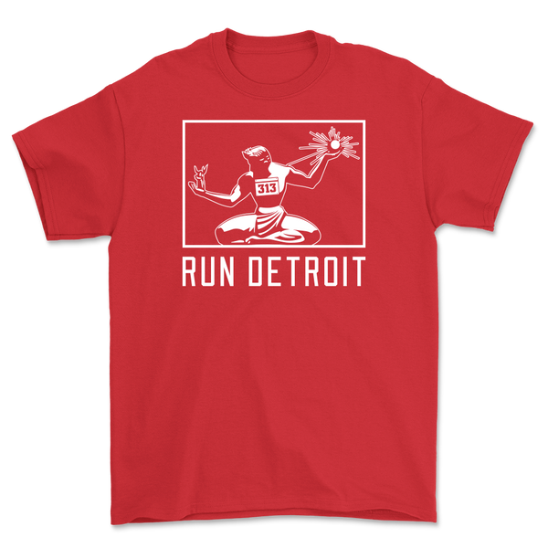 Run Detroit T-Shirt Red and White