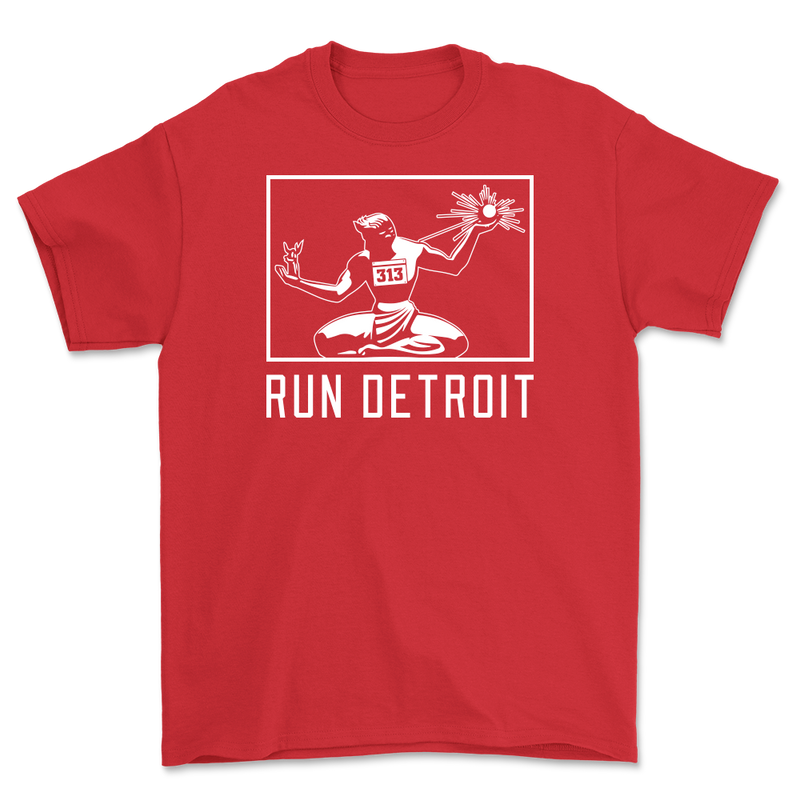 Run Detroit T-Shirt Red and White