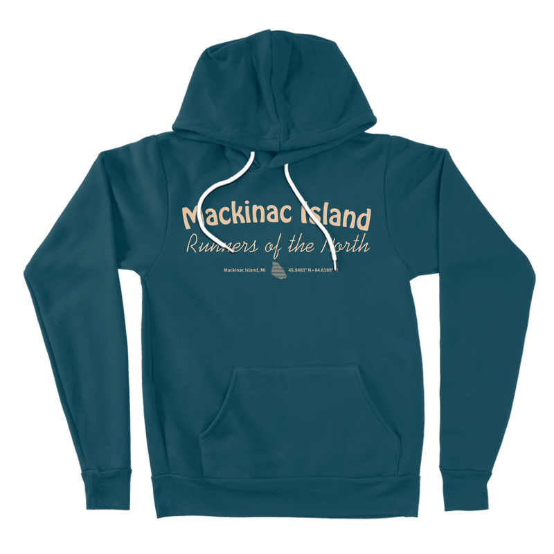 Mackinac Island 'Runners of the North' Hooded Sweatshirt Dark Turkouise