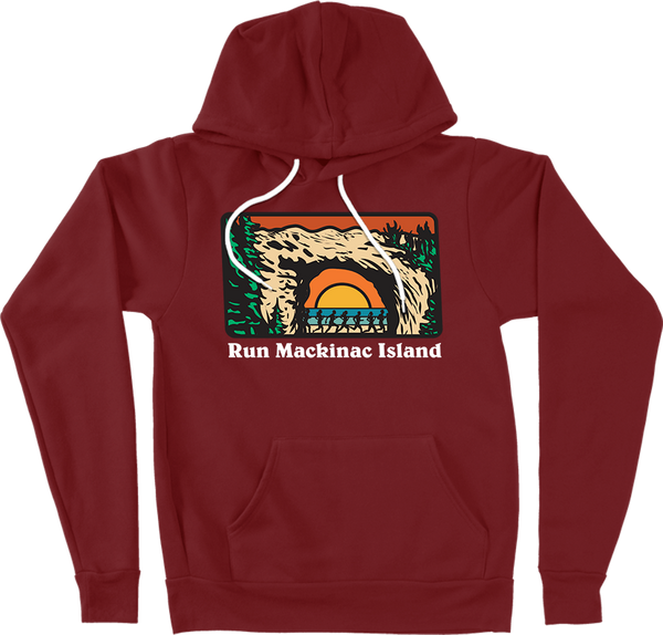 Run Mackinac Island Maroon Hooded Sweatshirt