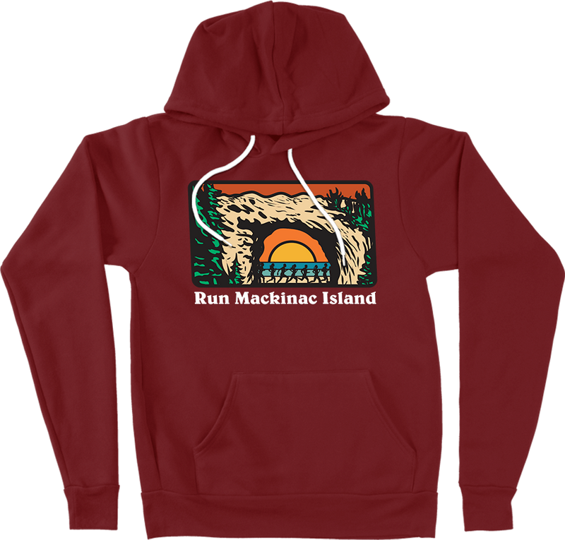 Run Mackinac Island Maroon Hooded Sweatshirt