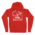 Run Detroit Hooded Sweatshirt Red and White