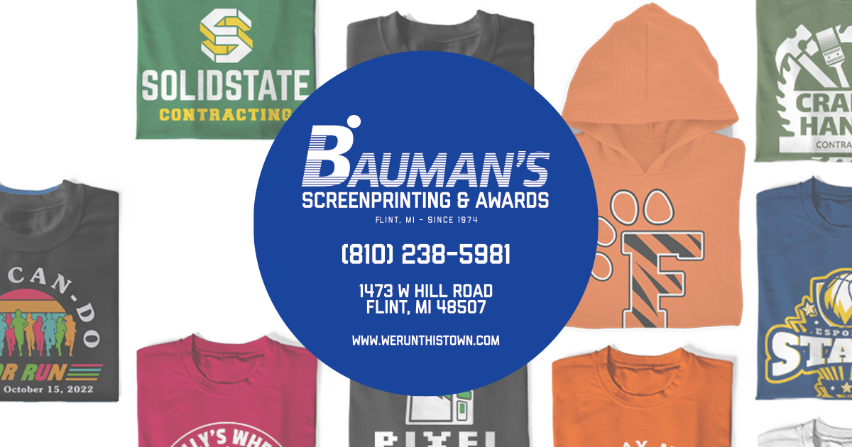 Screenprinting TShirts & Awards in Flint, MI Bauman's Running