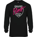 B-Core Long Sleeve Tee Black- GFAC Pink Flint - Bauman's Running & Walking Shop