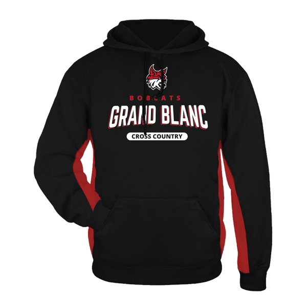 Badger Sport Unisex Performance Fleece Hood Black/Red - GBXC - Bauman's Running & Walking Shop