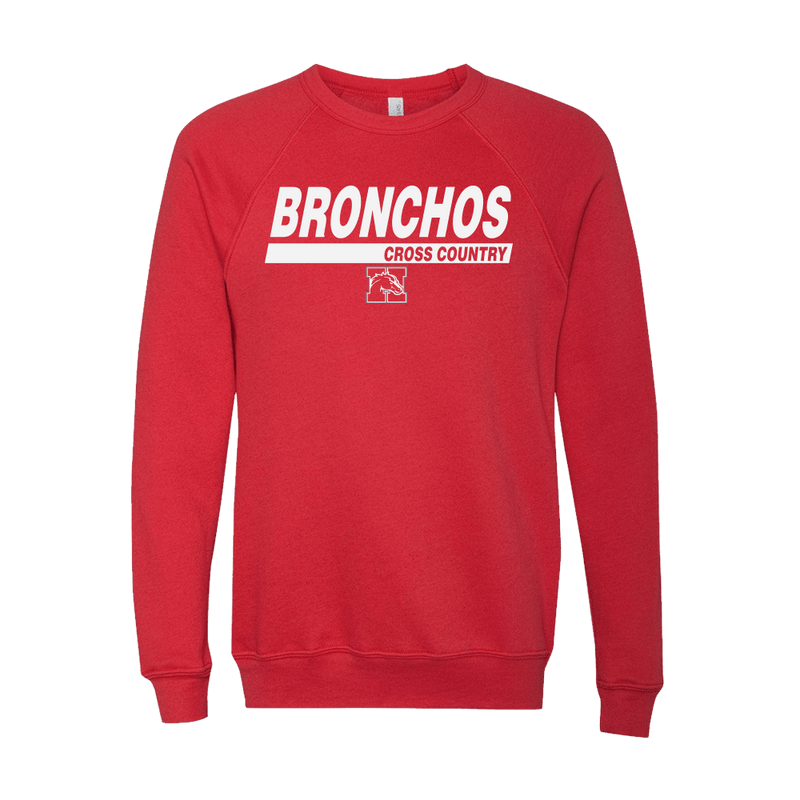 BELLA+CANVAS Unisex Sponge Fleece Raglan Sweatshirt - Bronchos XC - Bauman's Running & Walking Shop
