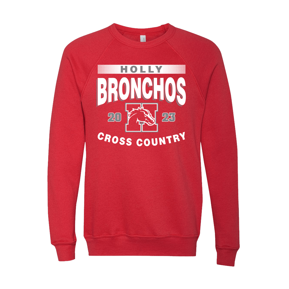 BELLA+CANVAS Unisex Sponge Fleece Raglan Sweatshirt - Holly XC 23 - Bauman's Running & Walking Shop