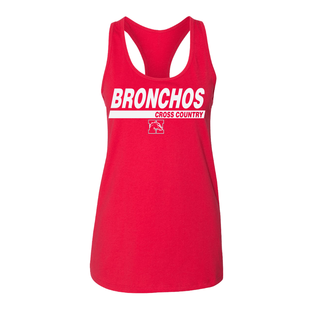 BELLA+CANVAS Women's Jersey Racerback Tank - Bronchos XC - Bauman's Running & Walking Shop