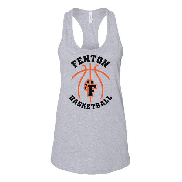 Fenton Basketball - Athletic Heather - Ladies Jersey Racerback Tank - Bauman's Running & Walking Shop
