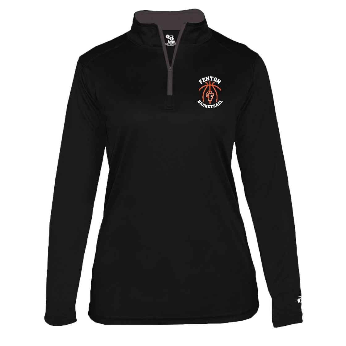 Fenton Basketball - Black - Women's 1/4 Zip Pullover - Bauman's Running & Walking Shop