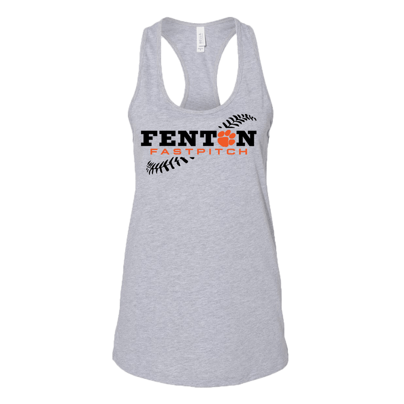 Fenton Fastpitch - Athletic Heather - Ladies Jersey Racerback Tank - Bauman's Running & Walking Shop
