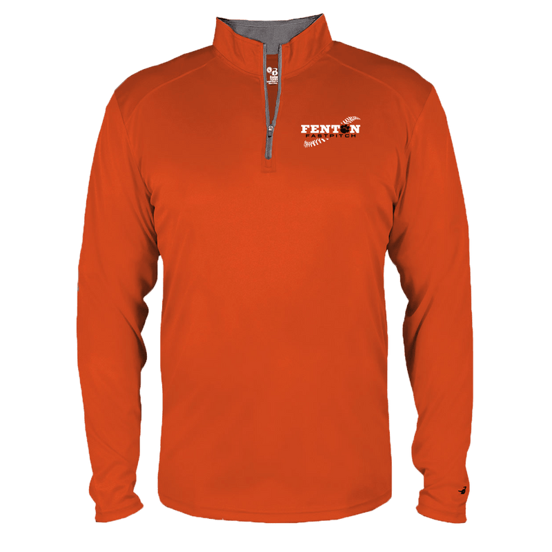 Fenton Fastpitch - Orange - 1/4 Zip Pullover - Bauman's Running & Walking Shop