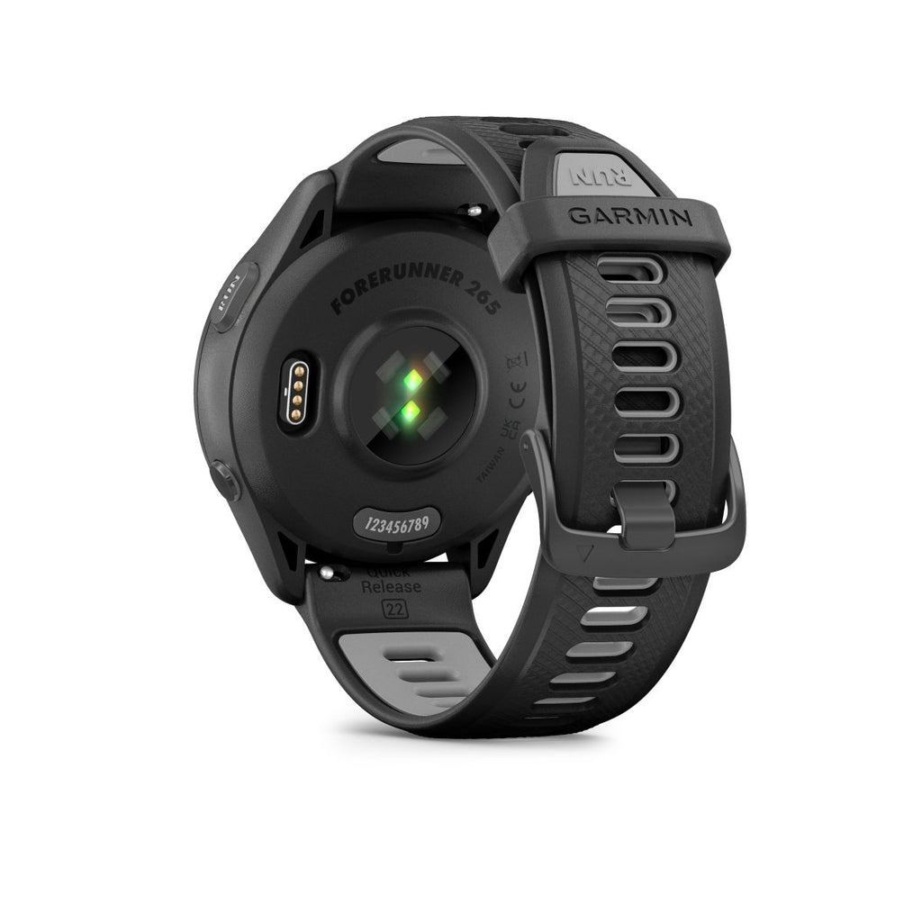 Garmin Forerunner 265 Black Bezel And Case With Black/powder Gray Silicone  Band : Target
