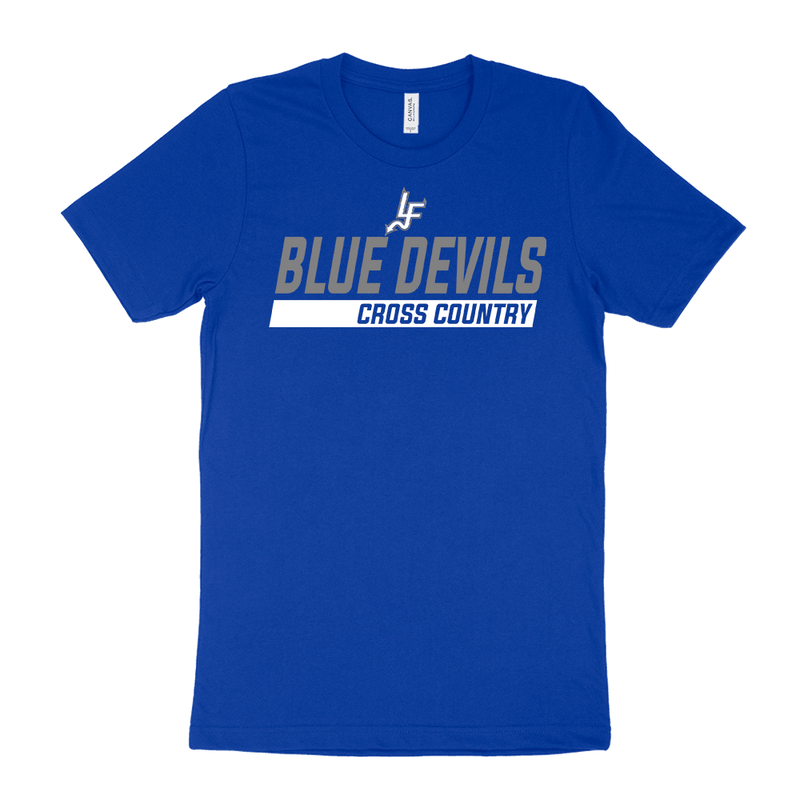 LFXC - BELLA+CANVAS Unisex Jersey Tee - Blue Devils XC - Bauman's Running & Walking Shop