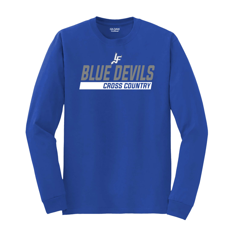 LFXC - Gildan DryBlend Long Sleeve Tee - Blue Devils XC - Bauman's Running & Walking Shop