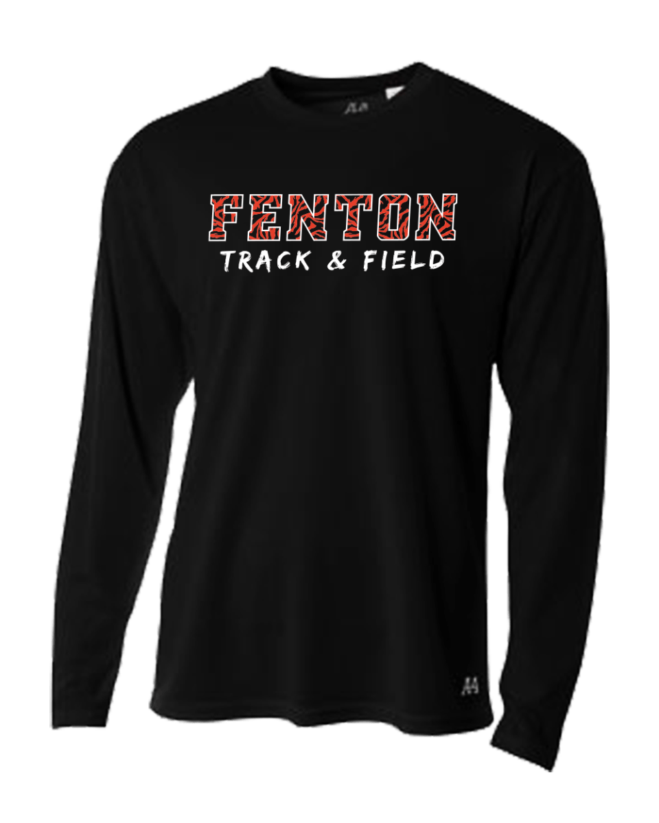 Men's A4 Birdseye Mesh Long Sleeve - Fenton Track & Field - Stripes - Bauman's Running & Walking Shop