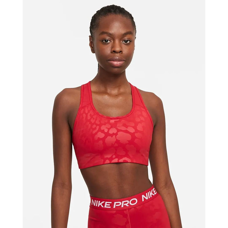 NIKE Nike Swoosh Women's Medium-Support Non-Padded Sports Bra, Brick red  Women's Crop Top