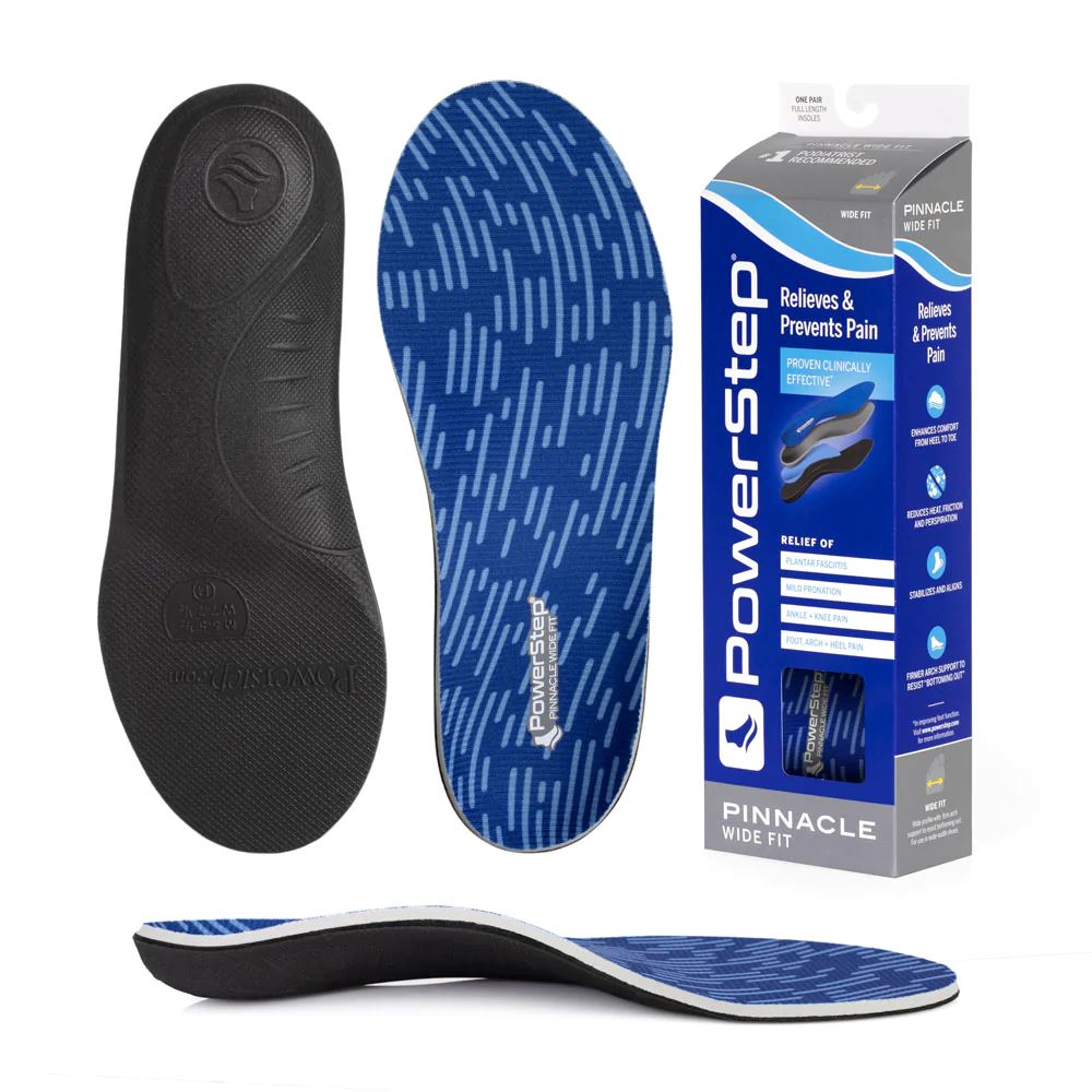 PowerStep Wide Insoles | Wide Feet Arch Support Orthotic, Extra Wide - Bauman's Running & Walking Shop