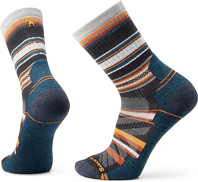 Smartwool Hike Light Cushion Merino Wool Panorama Crew Socks - Bauman's Running & Walking Shop
