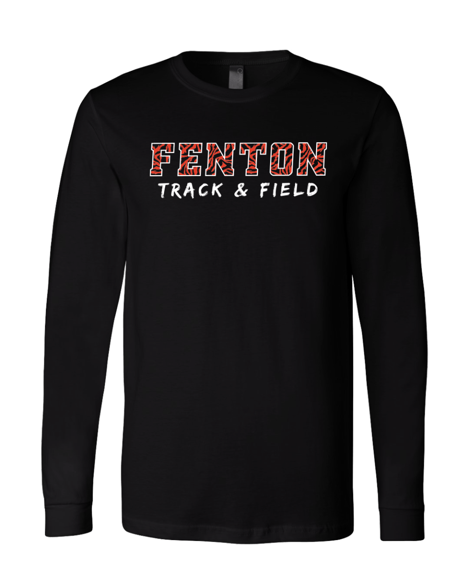 Unisex Long Sleeve Jersey Tee - Fenton Track & Field Stripes - Bauman's Running & Walking Shop