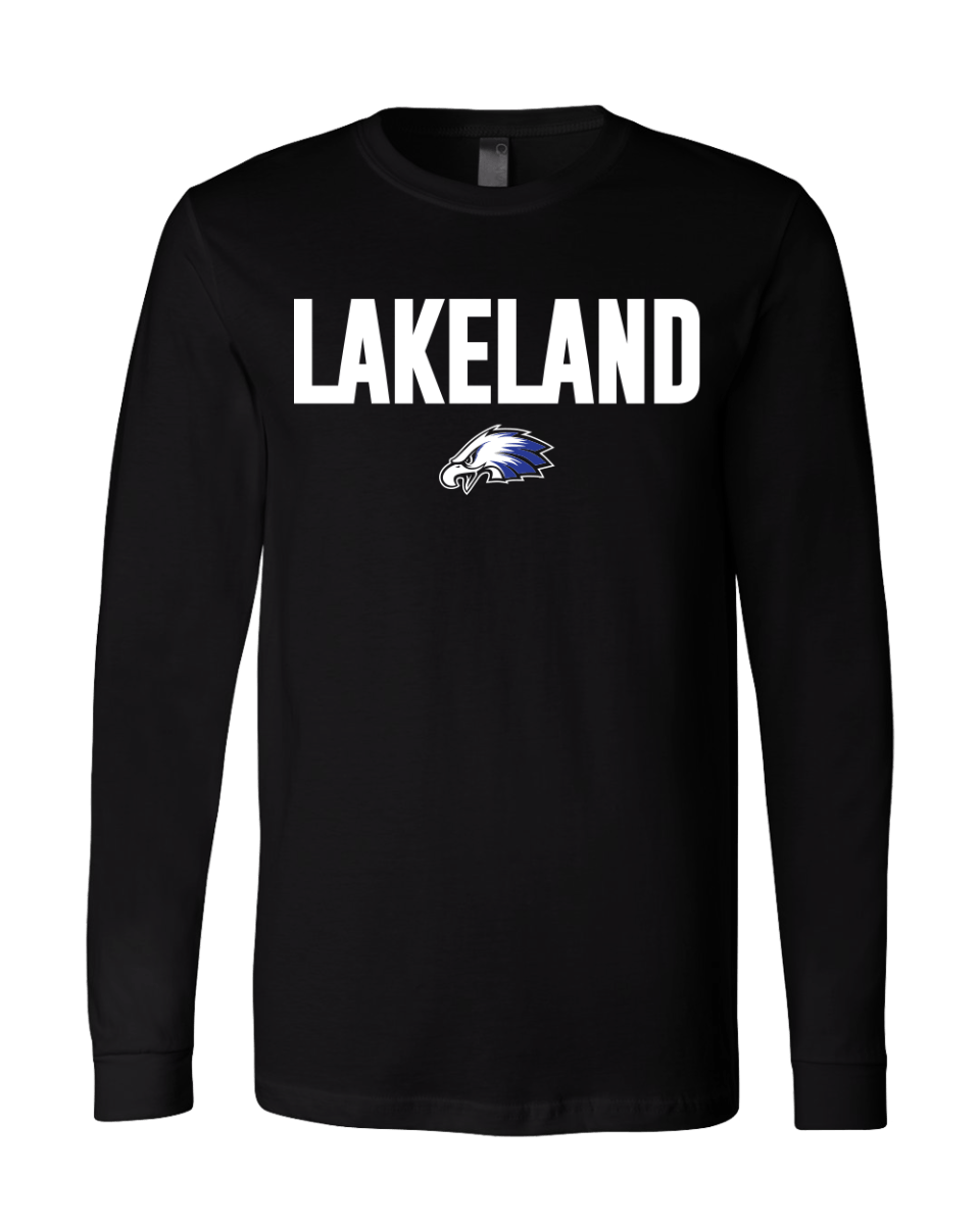 Unisex Long Sleeve Jersey Tee - Lakeland Track Team Logo - Bauman's Running & Walking Shop