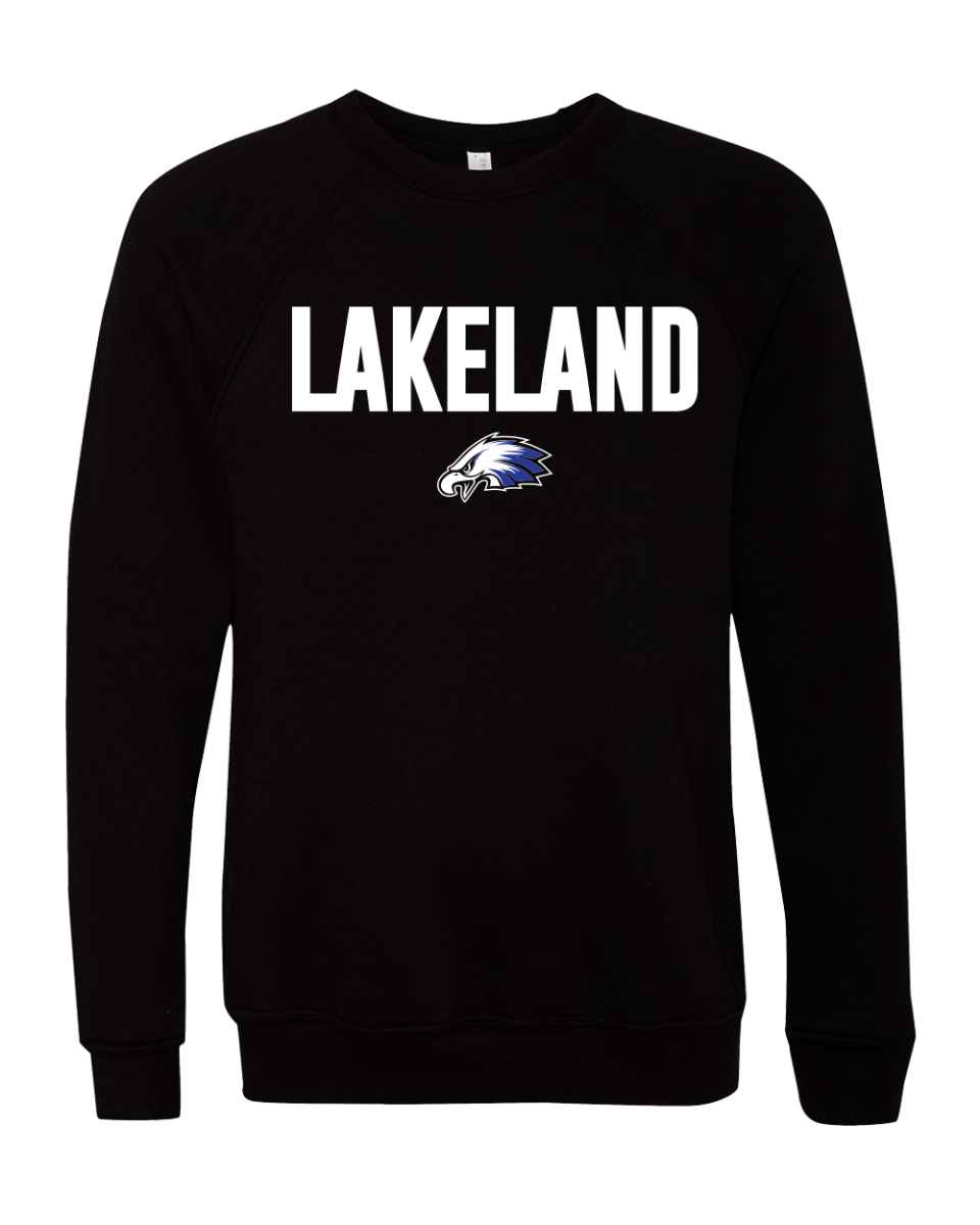 Unisex Sponge Fleece Crewneck Sweatshirt- Lakeland Track Team Logo - Bauman's Running & Walking Shop