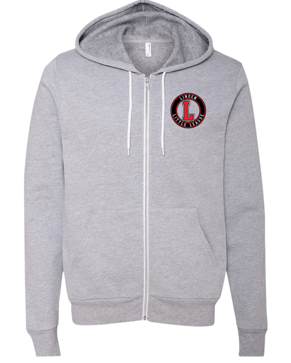 Unisex Sponge Fleece Zip Hood - Linden Little League - Bauman's Running & Walking Shop