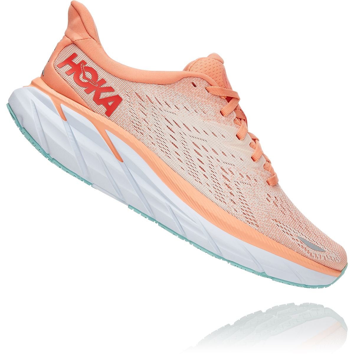 Women's Hoka ONE ONE Clifton 8 (Cantaloupe/Silver Peony) - Bauman's Running & Walking Shop