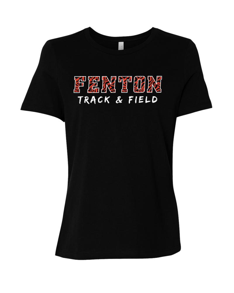 Women's Relaxed Jersey Tee - Fenton Track & Field - Stripes - Bauman's Running & Walking Shop