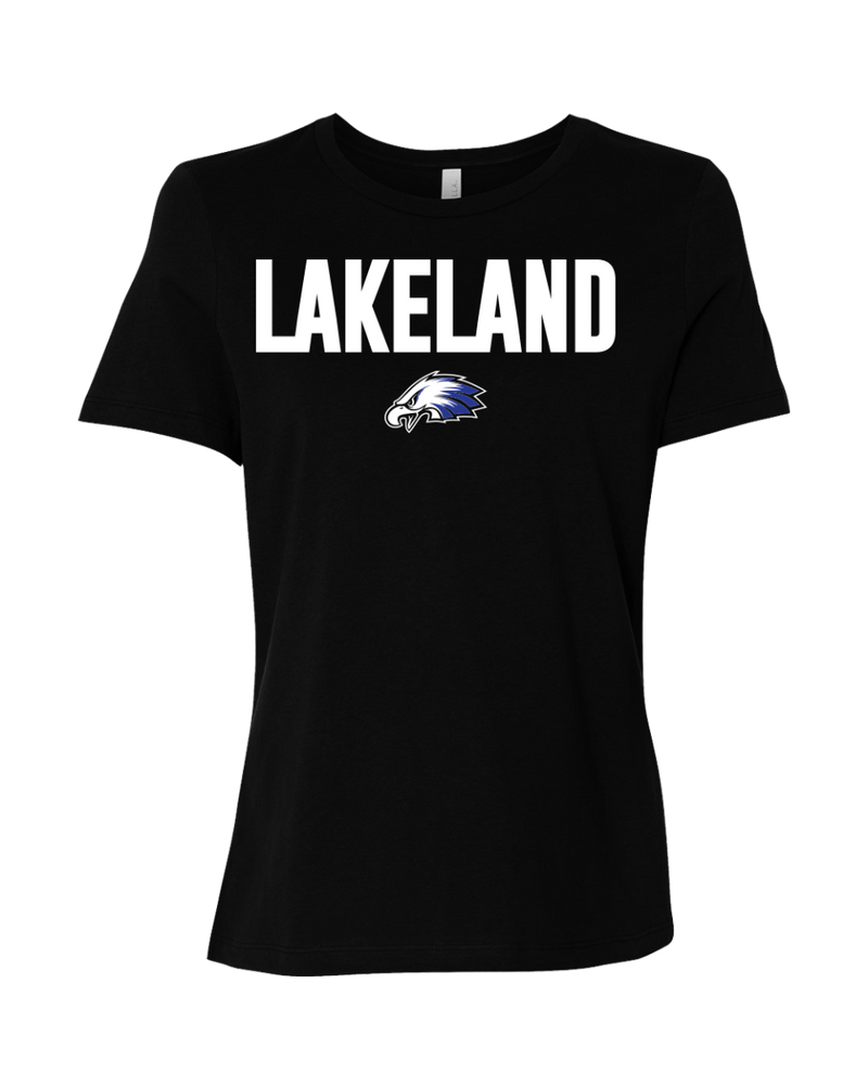 Women's Relaxed Jersey Tee - Lakeland Track Team Logo - Bauman's Running & Walking Shop