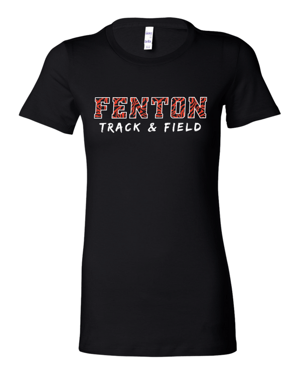 Women's Slim Fit Tee - Fenton Track & Field Stripes - Bauman's Running & Walking Shop
