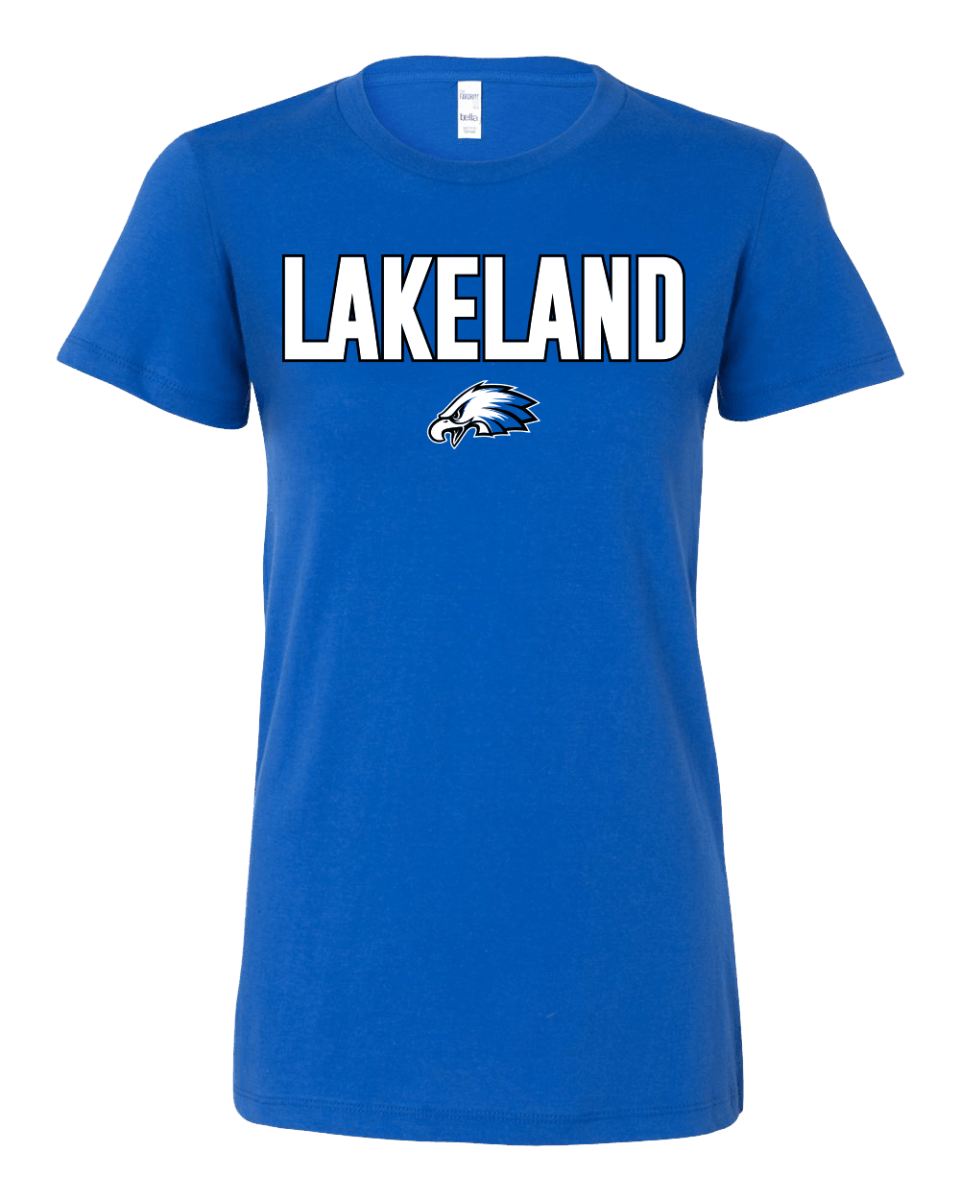 Women's Slim Fit Tee - Lakeland Track Team Logo - Bauman's Running & Walking Shop